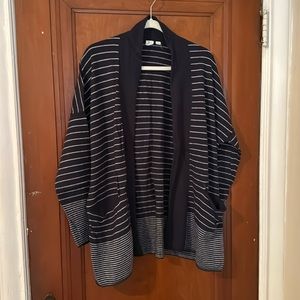 Navy Striped Cardigan